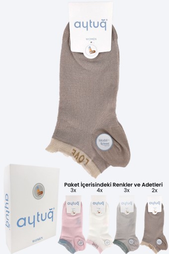 AYTUĞ - Aytuğ Kadın Patik Çorap Modal Desenli