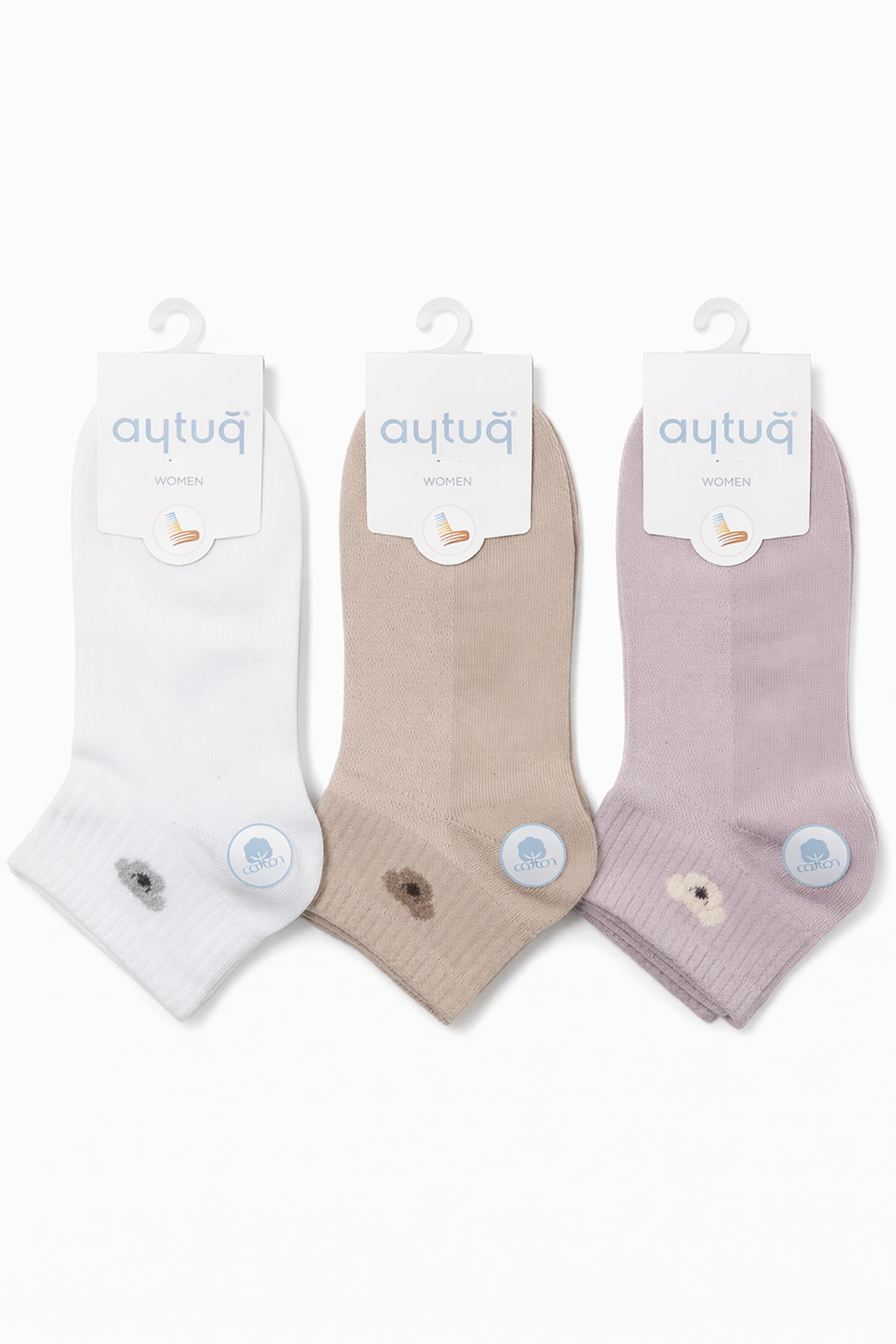 Aytuğ Kadın Patik Çorap Pamuklu Desenli - Thumbnail