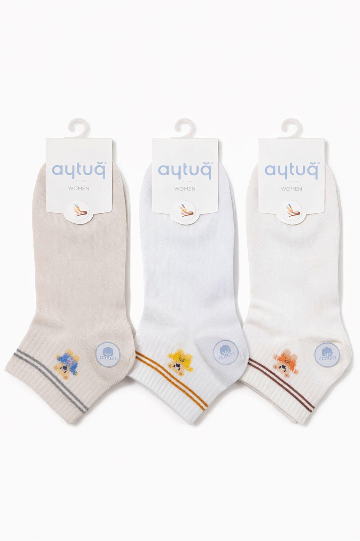 Aytuğ Kadın Patik Çorap Pamuklu Desenli - Thumbnail