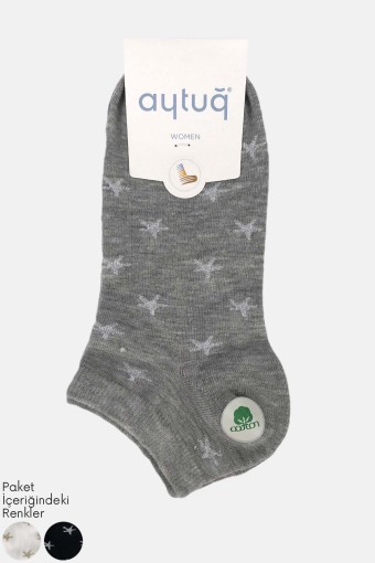 AYTUĞ - Aytuğ Kadın Patik Çorap Yıldız Desenli Dikişsiz