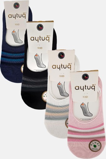 AYTUĞ - Aytuğ Kadın Bambu Renk Desenli Babet Çorap