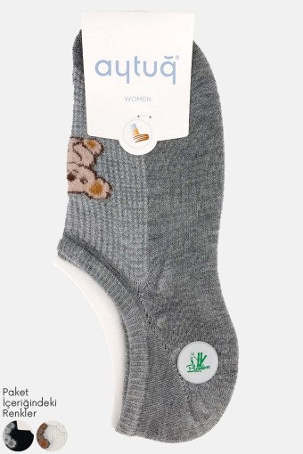 AYTUĞ - Aytuğ Kadın Sneaker Çorap Desenli Bambu