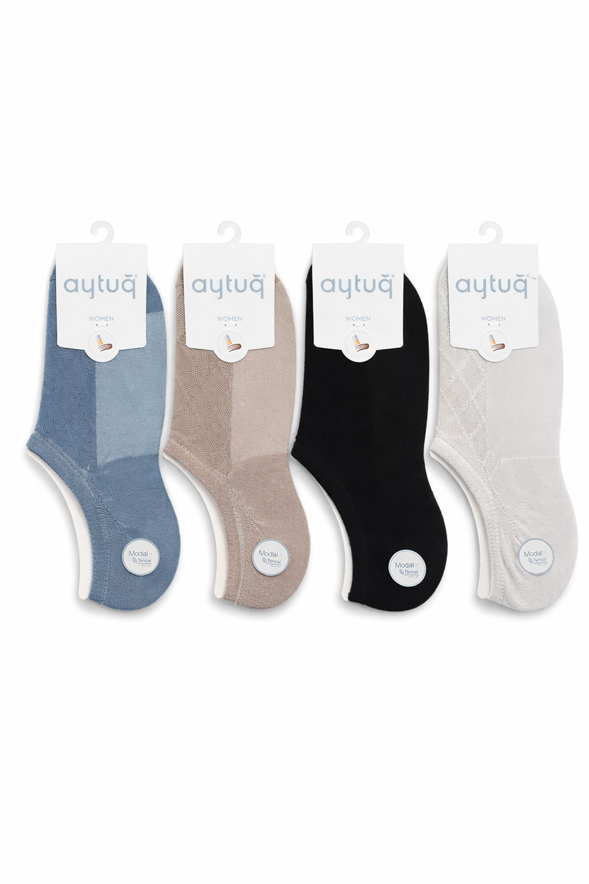 Aytuğ Kadın Sneaker Çorap Desenli Modal - Thumbnail