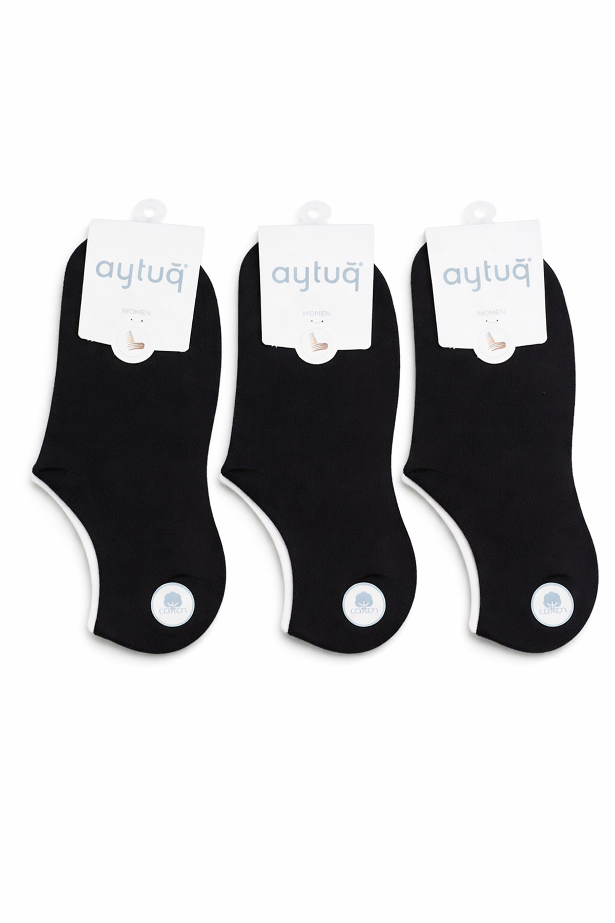 Aytuğ Kadın Sneaker Çorap Pamuklu Düz - Thumbnail