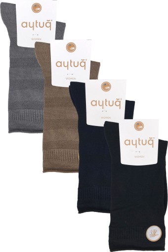 AYTUĞ - Aytuğ Kadın Soket Çorap Dikişsiz Bambu Desen 11 (1)