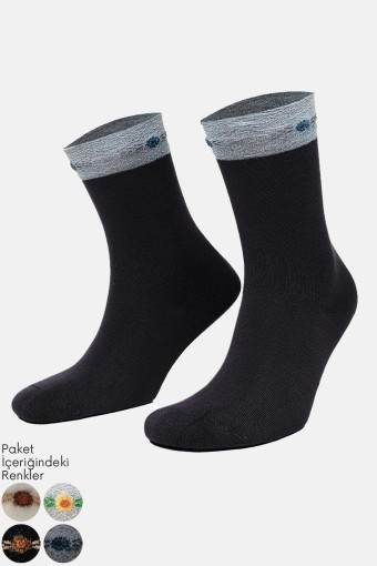 AYTUĞ - Aytuğ Kadın Soket Çorap Dikişsiz Bambu Desen 12