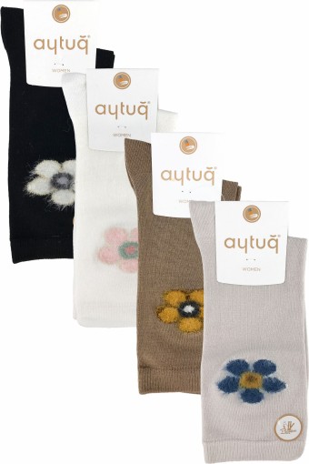 AYTUĞ - Aytuğ Kadın Soket Çorap Dikişsiz Bambu Desen 13 (1)