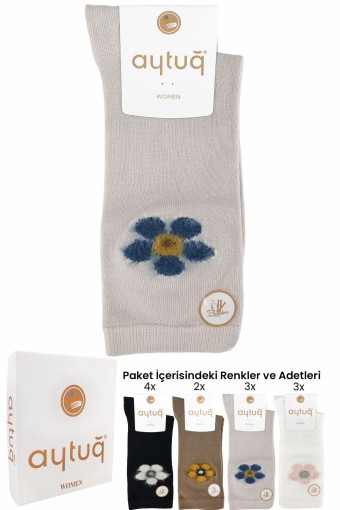 AYTUĞ - Aytuğ Kadın Soket Çorap Dikişsiz Bambu Desen 13