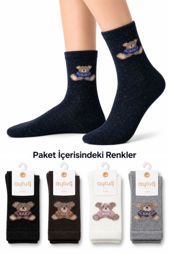 AYTUĞ - Aytuğ Kadın Soket Çorap Dikişsiz Bambu Desen 15