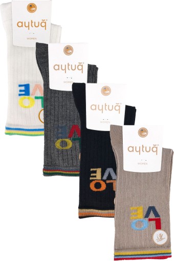 AYTUĞ - Aytuğ Kadın Soket Çorap Dikişsiz Bambu Desen 16 (1)