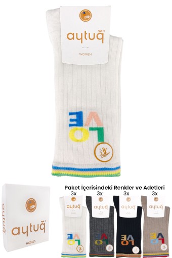 AYTUĞ - Aytuğ Kadın Soket Çorap Dikişsiz Bambu Desen 16