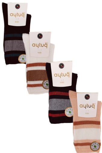 AYTUĞ - Aytuğ Kadın Soket Çorap Dikişsiz Bambu Desen 5 (1)