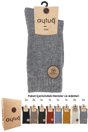 AYTUĞ - Aytuğ Kadın Soket Çorap Dikişsiz Düz Lambswool