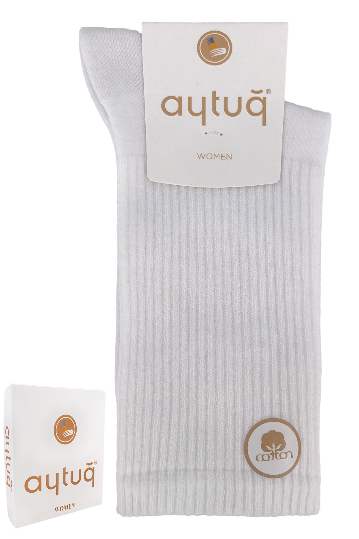 Aytuğ Kadın Soket Çorap Dikişsiz Pamuklu Derby Düz - Thumbnail