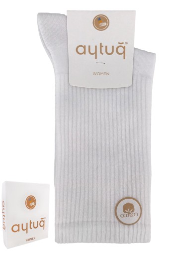 AYTUĞ - Aytuğ Kadın Soket Çorap Dikişsiz Pamuklu Derby Düz (1)