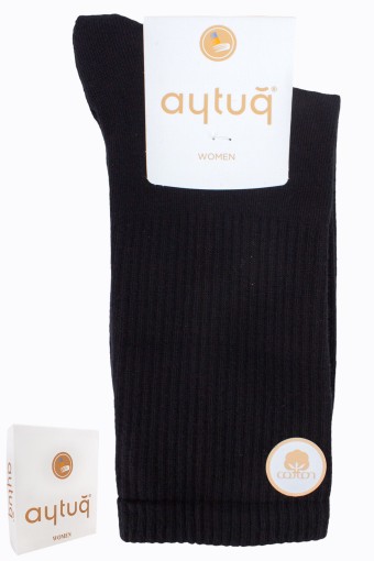 AYTUĞ - Aytuğ Kadın Soket Çorap Dikişsiz Pamuklu Derby Düz