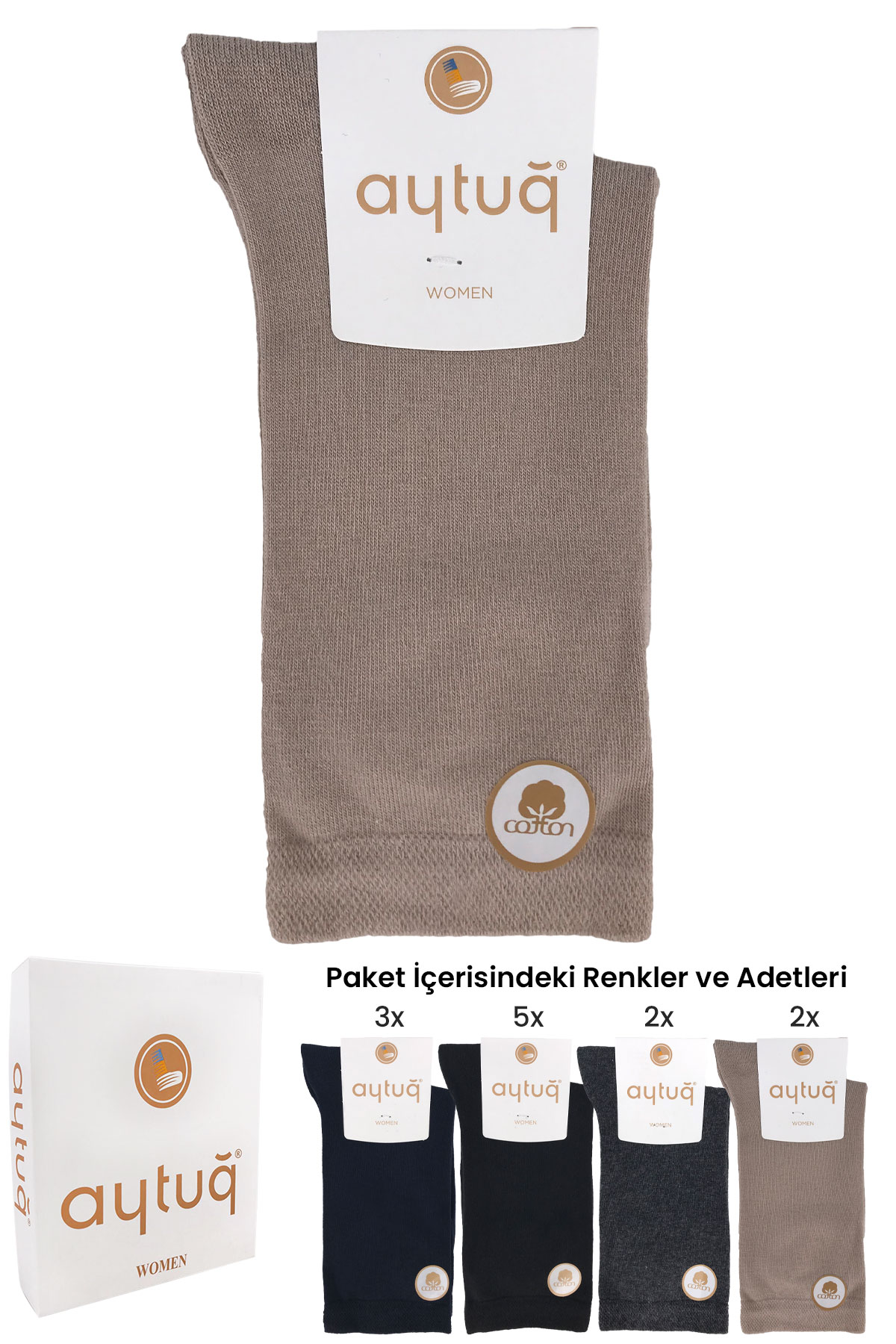 Aytuğ Kadın Soket Çorap Dikişsiz Pamuklu - Thumbnail