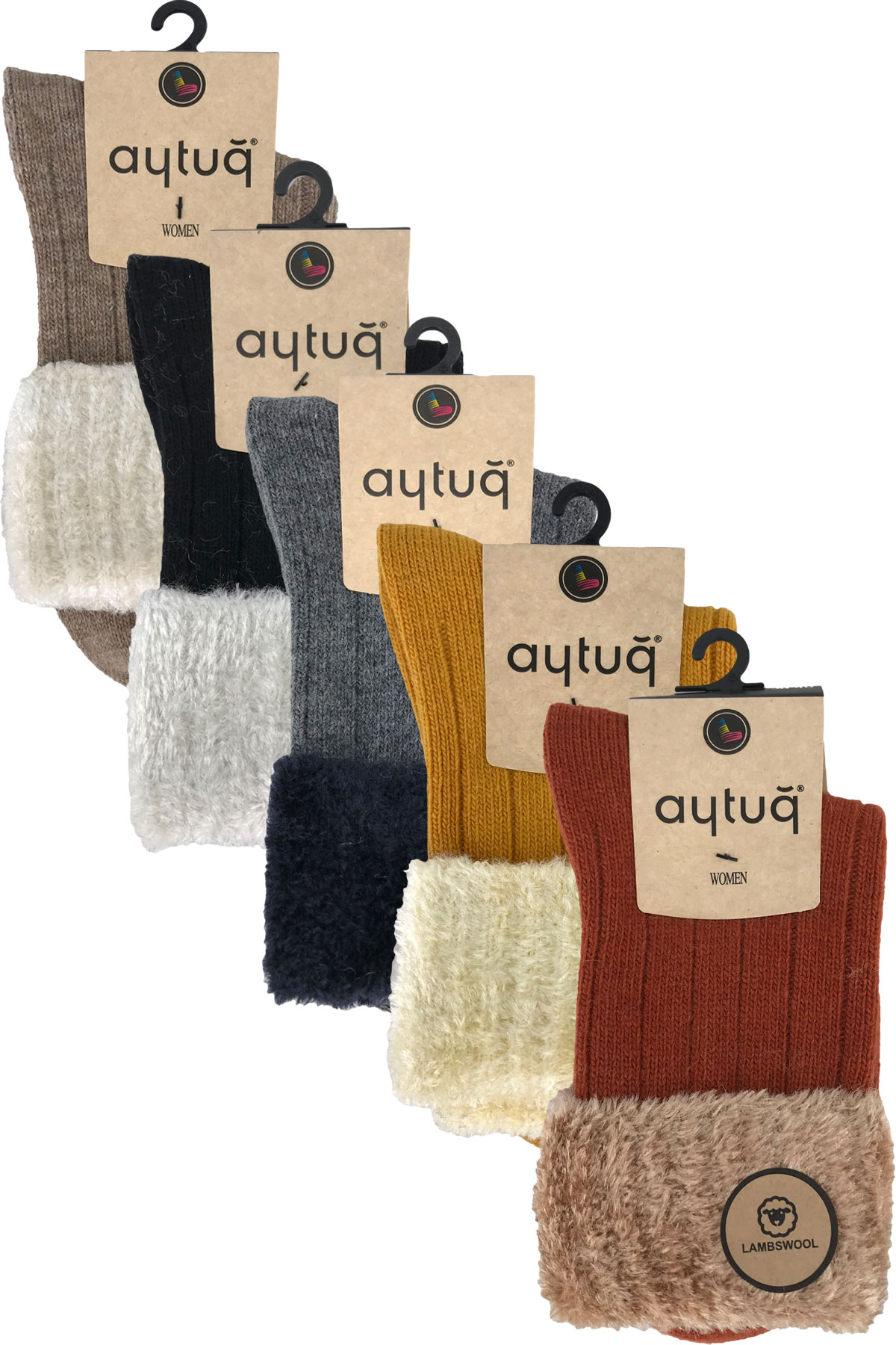 Aytuğ Kadın Soket Çorap Dikişsiz Peluş Kıvırmalı Lambswool - Thumbnail