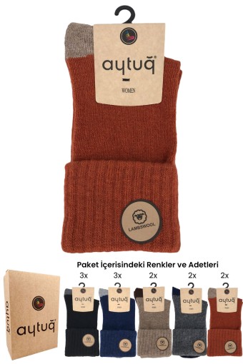 AYTUĞ - Aytuğ Kadın Soket Çorap Lastikli Kıvırmalı Lambswool