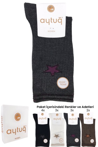 AYTUĞ - Aytuğ Kadın Soket Çorap Likralı Dikişsiz Modal Desen 11 (1)