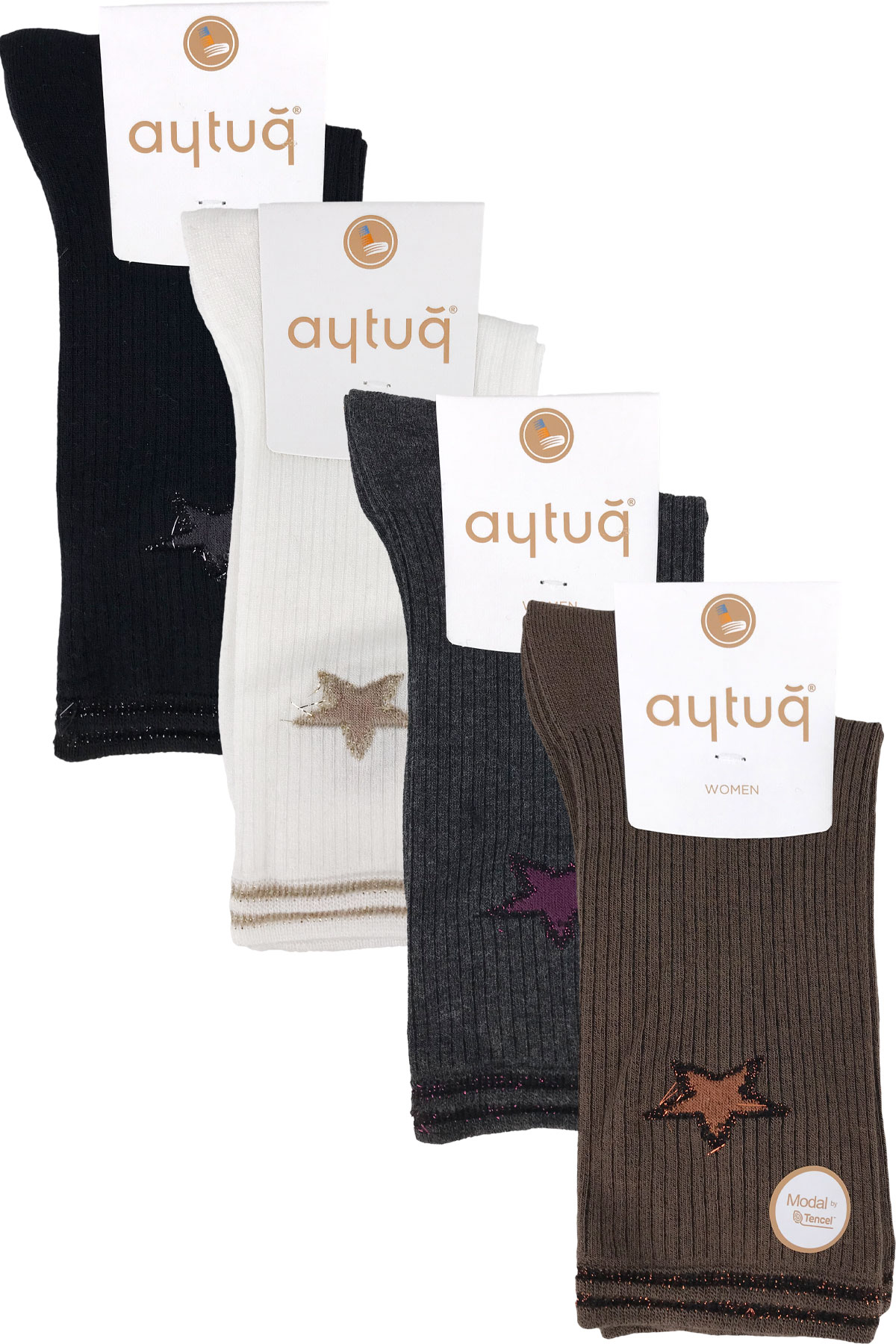 Aytuğ Kadın Soket Çorap Likralı Dikişsiz Modal Desen 11 - Thumbnail