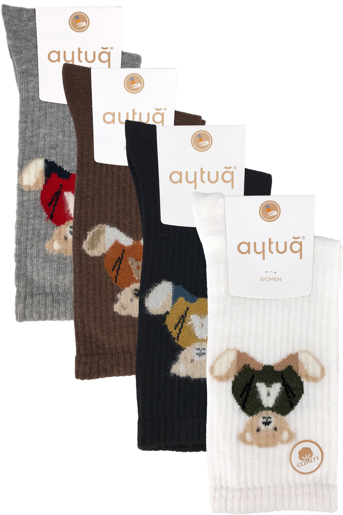 Aytuğ Kadın Soket Çorap Likralı Dikişsiz Pamuklu Desen 11 - Thumbnail