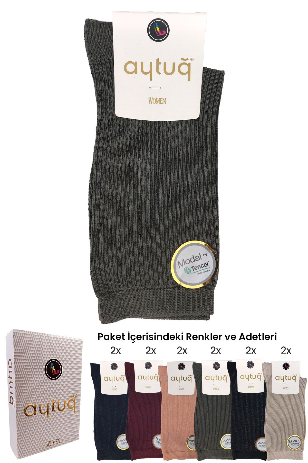 Aytuğ Kadın Soket Çorap Micro Modal Desen 2 - Thumbnail