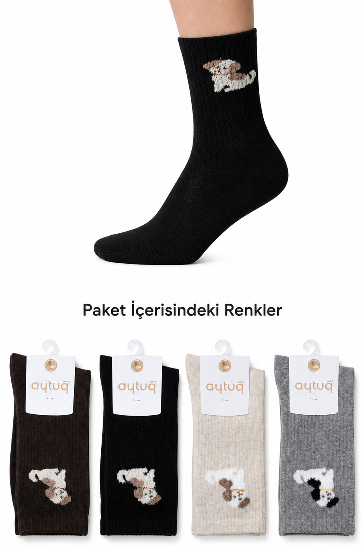 Aytuğ Kadın Soket Çorap Penye Desen 14 - Thumbnail