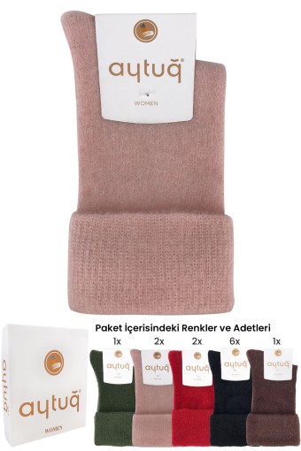 AYTUĞ - Aytuğ Kadın Soket Uyku Çorabı Dikişsiz Kıvırmalı