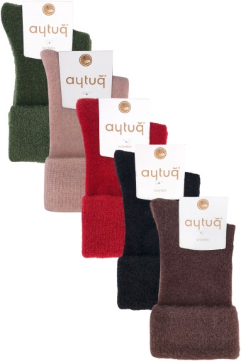 AYTUĞ - Aytuğ Kadın Soket Uyku Çorabı Dikişsiz Kıvırmalı (1)