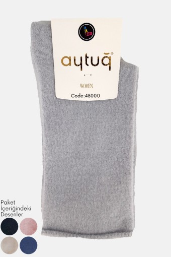 AYTUĞ - Aytuğ Kadın Soket Uyku Çorabı Lastiksiz Dikişsiz Düz