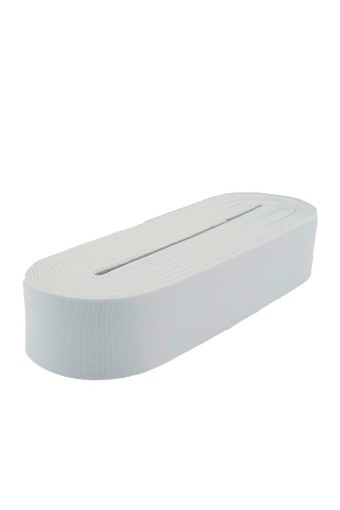 TEKİŞ-AZİM LASTİK - Azim Konfeksiyon Lastiği 10 Mt Dokuma 40 Mm - Beyaz - STD