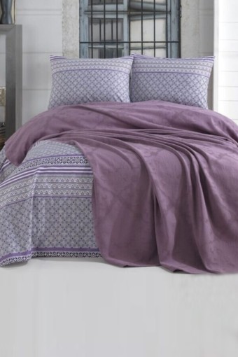 ŞAHESER - Baccus Home Pike Seti Çarşaflı Desenli Çift Kişilik