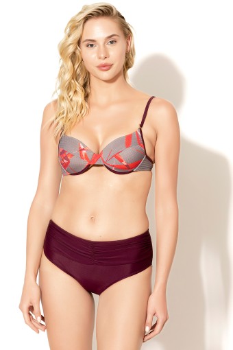 BADELİNA - Badelina Kadın İnce Askılı Desenli Bikini - Çok Renkli
