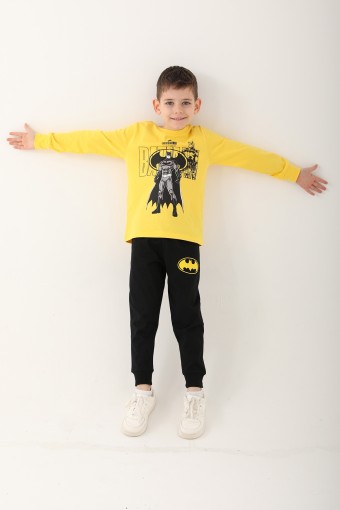 BATMAN - Batman Erkek Çocuk Pijama Takımı Süprem - Sarı (1)