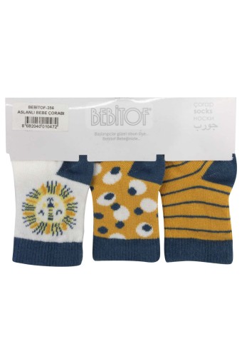BEBİTOF - Bebitof Bebek Çorap 3'lü Aslanlı