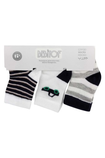 BEBİTOF - Bebitof Erkek Bebek Çorap 3'lü