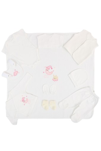 BEBİTOF - Bebitof Unisex Bebek 10'lu Zıbın Seti Şapkalı Ay