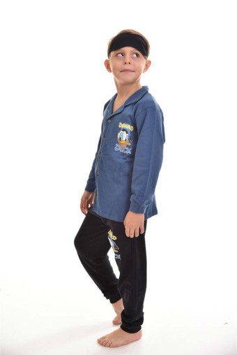 PINARCA EV GİYİM - Beka Erkek Çocuk Donald Duck Pijama Takımı Pamuklu - Lacivert (1)