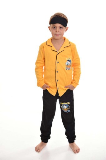 PINARCA EV GİYİM - Beka Erkek Çocuk Donald Duck Pijama Takımı Pamuklu - Sarı