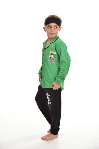 PINARCA EV GİYİM - Beka Erkek Çocuk Donald Duck Pijama Takımı Pamuklu - Yeşil (1)