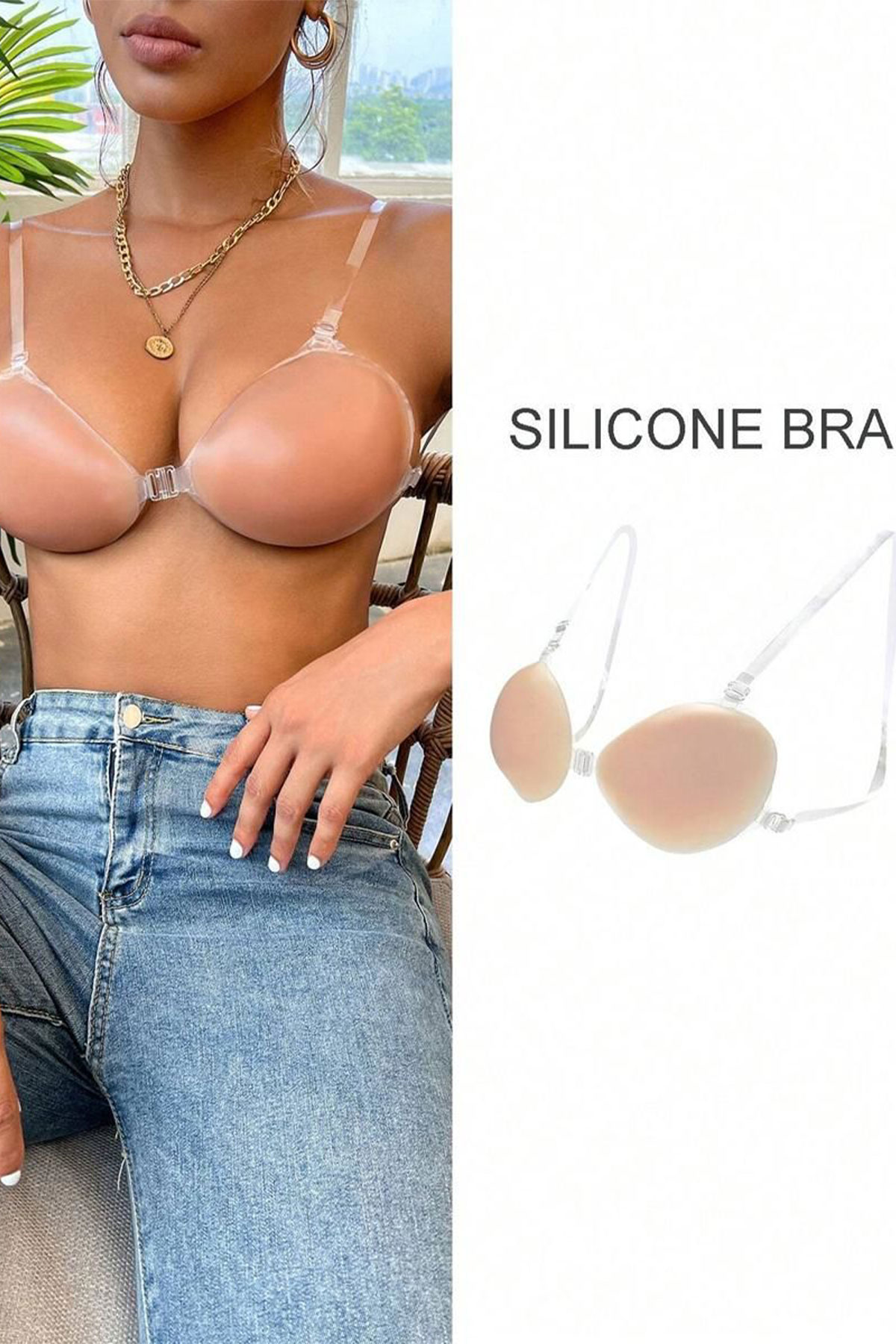 Beleng Kadın El Dolgulu Silikon Sütyen - Thumbnail
