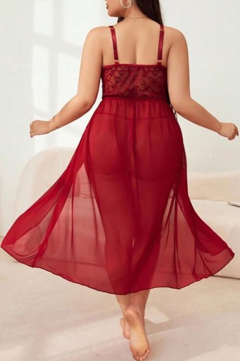 BELENG - Beleng Kadın Fantezi Gecelik Büyük Beden Dantel Uzun (1)