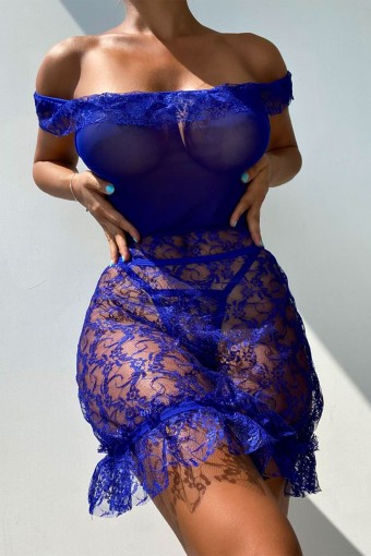 BELENG - Beleng Kadın Fantezi Gecelik Dantelli Eteği Fırfırlı (1)