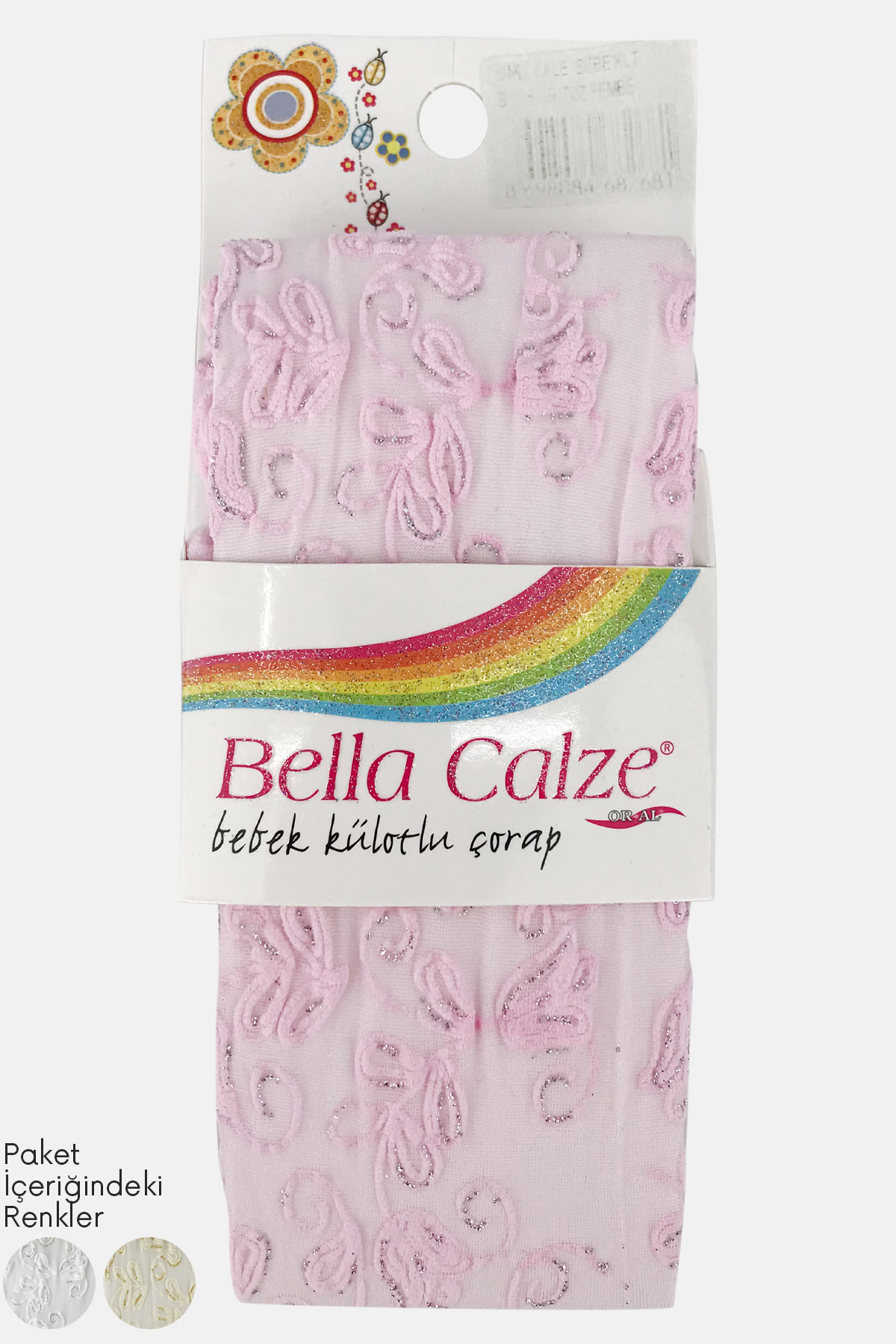 Bella Calze Kız Bebek Külotlu Çorap Sim Baskılı Lale - Thumbnail