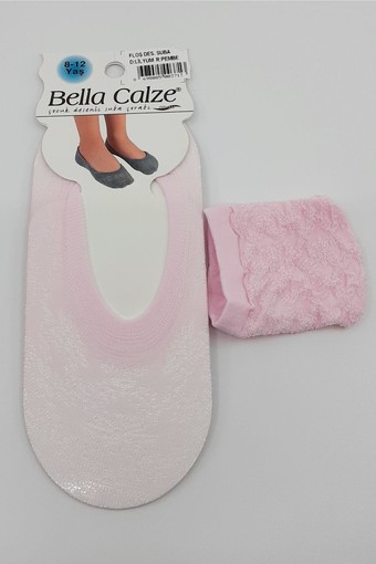 BELLA CALZE-DESENLİ - Bella Calze Kız Çocuk Babet Çorap Lilyum Desenli (1)