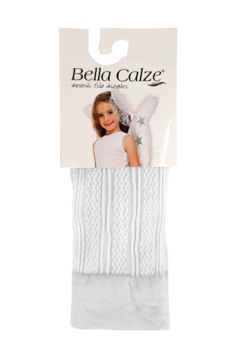 BELLA CALZE-DESENLİ - Bella Calze Kız Çocuk Jakarlı Dizaltı Çorap