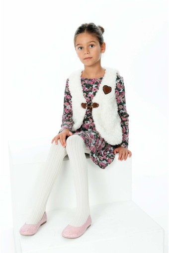 BELLA CALZE-DESENLİ - Bella Calze Kız Çocuk Jakarlı Dizaltı Çorap (1)