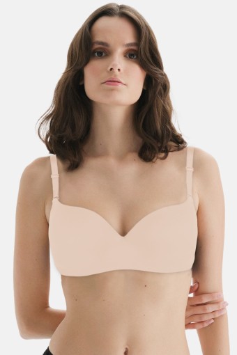 CLARA - Belvü Kadın Destekli Mikro Tulum Sütyen - Açık Vizon
