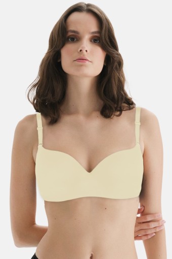CLARA - Belvü Kadın Destekli Mikro Tulum Sütyen - Ekru